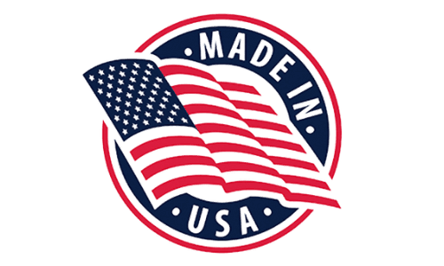 Logo featuring the American flag with 'Made in USA'