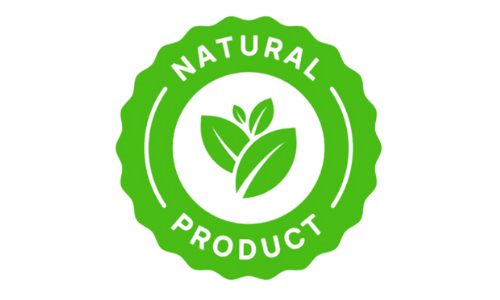 Green logo indicating a natural product with leaves